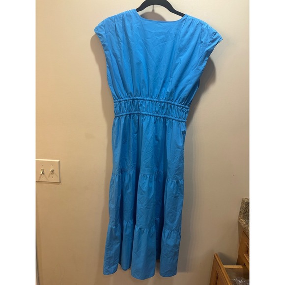 Rails Lucia Dress Pacific Blue V Neck Cap Sleeve Tiered Midi Drawstring Waist XS - Picture 3 of 9